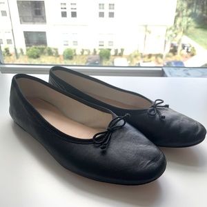 J. Crew Zoe ballet flats in leather black